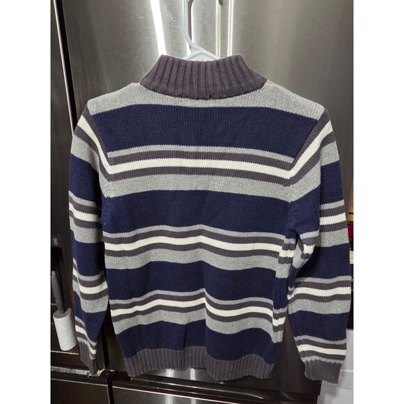 5/$25 Striped Quarter Zip Sweater - The Children's Place - L (10/12) - Picture 2 of 3